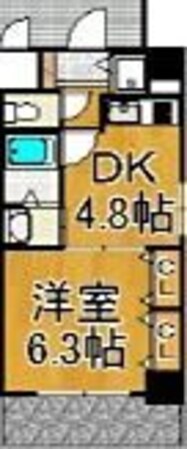 江坂駅 徒歩3分 8階の物件間取画像